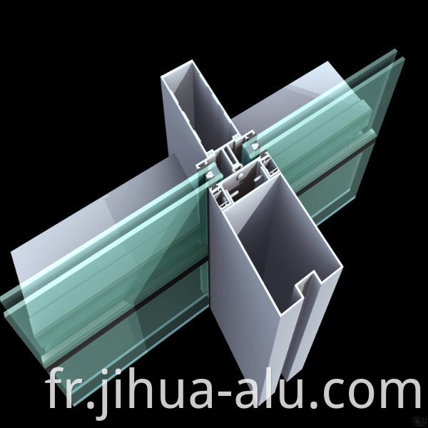 Commercial Buildings Exposed Aluminum Frame Profile Stick Glass Curtain Walls Structure Parts